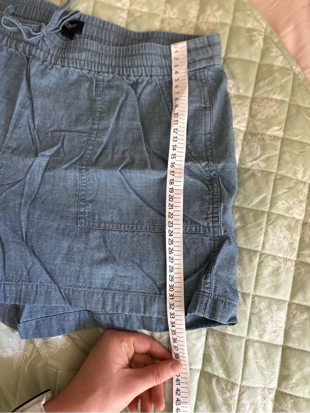 J. Crew Light Blue Chambray Elastic Waist Shorts - Picture 6 of 6